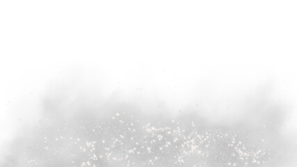 Abstract White Sparkle Dust Powder Light Effect with Transparent Background Overlay Element