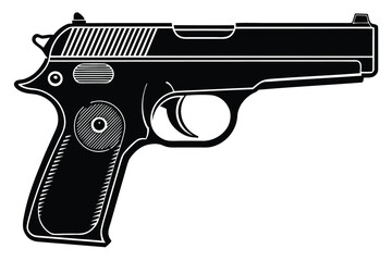Black silhouette of a handgun pistol silhouette