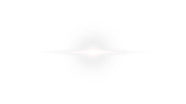 Bright White Horizontal Lens Flare Effect Isolated on Transparent Background for High-Tech Design Overlay