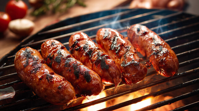 Tradicional churrasco de lingui&ccedil;a toscana, assada na churrasqueira a brasa.