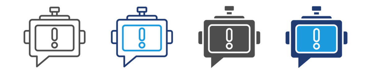 chatbot notification icon set multiple style