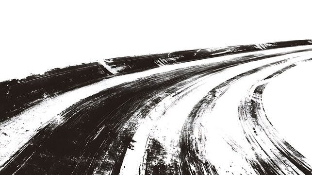 Monochromatic abstract path with dynamic brushstrokes suggestive of movement