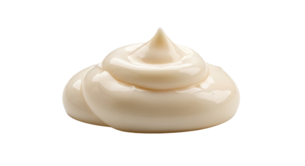 A creamy swirl of mayonnaise isolated on transparent background, perfect for adding richness and flavor to sandwiches and salads