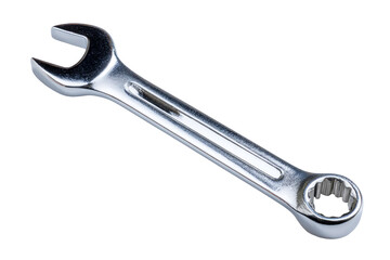 Chrome wrench isolated on transparent background is a tool for repair work