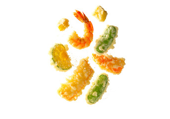 Assortment of Fried Vegetables and Shrimp