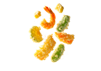 Assortment of Fried Vegetables and Shrimp