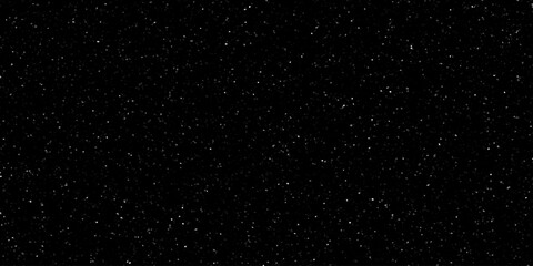 Twinkling lights on black background. Starry nights background. Distressed uneven noise texture overlay. Glowing small particles or snowfall.  © Vector Visionary
