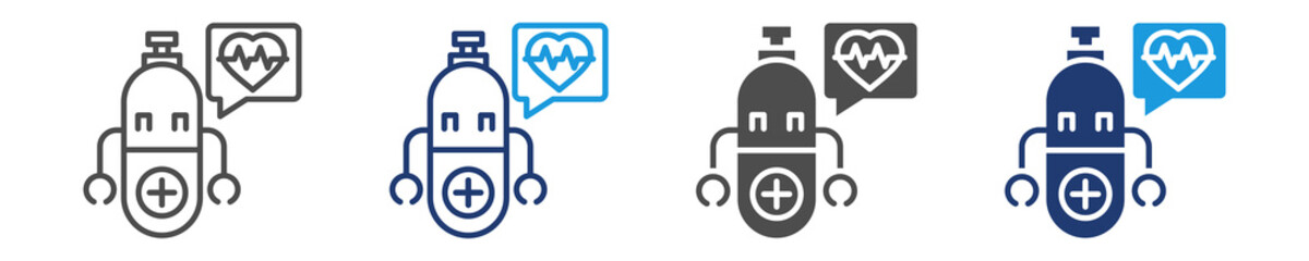 chatbot for healthcare icon set multiple style