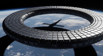 Futuristic Space Habitat in Low Earth Orbit with Captivating Satellite Design