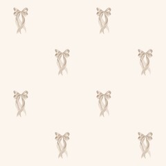 Romantic and Christmas Bow Elements Seamless Pattern