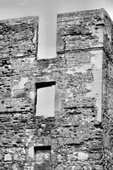 Remains of the walls of the Insterburg Castle in Russia, Kaliningrad Region, Chernyakhovsk