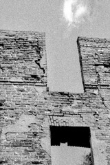 Remains of the walls of the Insterburg Castle in Russia, Kaliningrad Region, Chernyakhovsk