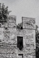 Remains of the walls of the Insterburg Castle in Russia, Kaliningrad Region, Chernyakhovsk