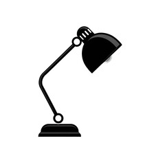 Black desk lamp isolated on transparent background, a classic and modern design