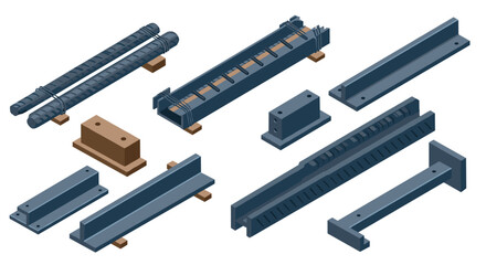 Isometric concrete reinforcement elements for construction projects