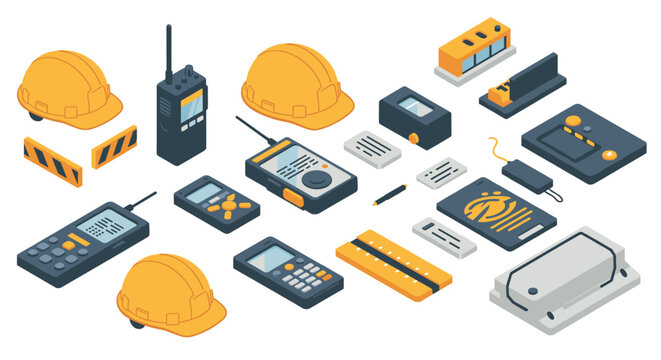 Isometric construction and communication tools collection