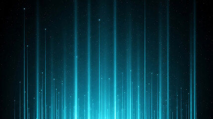 Abstract blue light trails rising upward on dark background