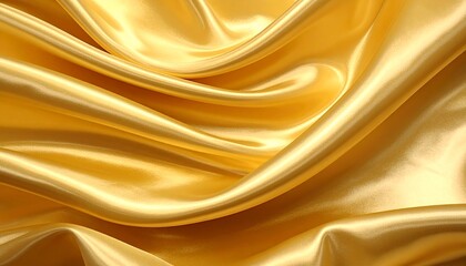 Fototapeta premium ドレープと光沢のあるしわを持つエレガントな金色のサテンまたはシルクのテクスチャ背景