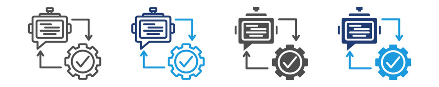 ai chatbot integration icon set multiple style
