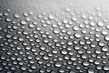 A silver, metallic surface covered with tiny droplets of water.