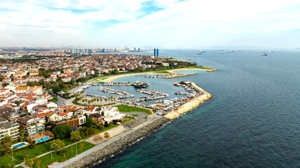 Fototapeta premium Yesilkoy Marina, Atakoy Istanbul Aerial View