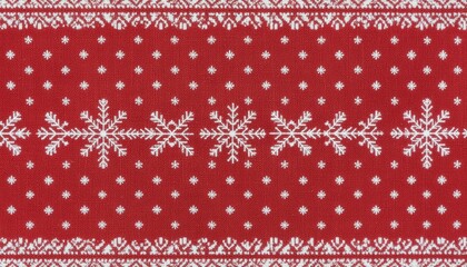 Festive holiday decorations featuring snowflake patterns traditional christmas theme textile fabric cozy home environment close-up viewpoint seasonal design concepts for celebratory vibes