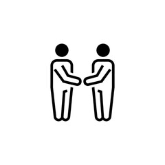 Black Silhouette Two Businessmen Negotiation and Agreement Vector Image for Corporate Meeting Icon