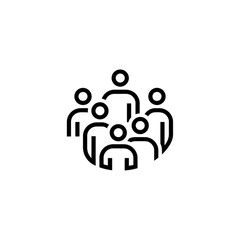 Minimalist Group of People Icon Vector Image for Teamwork, Community, and Crowd Representation