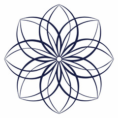 Geometric Floral Mandala Design in Outline pattern symmetry
