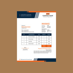 Modern Invoice Layout. Creative Template Display for Promotional Campaign.