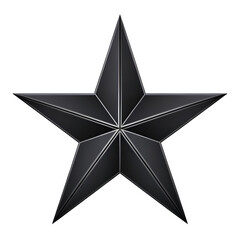 Sleek and modern black star for graphic design projects or brand recognition, ideal for minimalist themes or impactful logos to boost visual identity isolated on transparent background