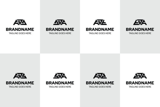 Letters AJJ JJA AJT TJA AJS SJA AJZ ZJA  Logo Set