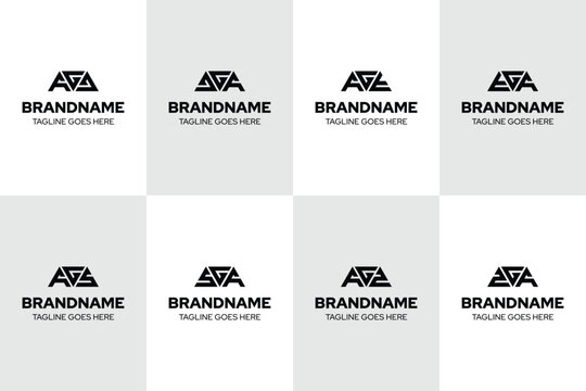 Letters AGJ JGA AGT TGA AGS SGA AGZ ZGA Logo Set