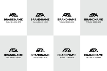 Letters AFB BFA AFC CFA AFD DFA AFE EFA Logo Set