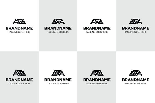 Letters ACB BCA ACD DCA ACE ECA ACG GCA Logo Set