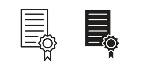 Certificate icons set. Pixel Perfect scalable icons.