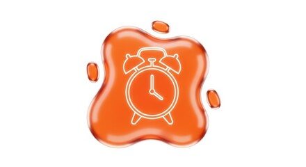 Obraz premium Orange alarm clock icon isolated on transparent background