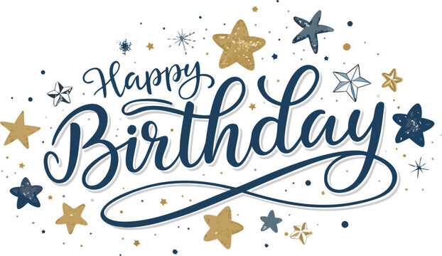 Happy birthday style vintage. Vector illustration. Vector realistic isolated golden balloon text of Happy Birthday on the transparent background. Concept of celebration and happy birthday holiday.