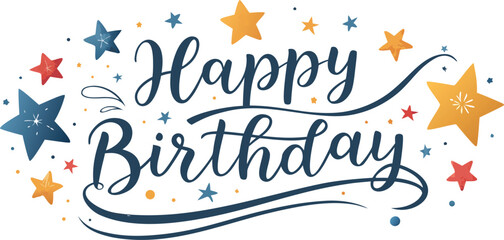 Happy birthday style vintage. Vector illustration. Vector realistic isolated golden balloon text of Happy Birthday on the transparent background. Concept of celebration and happy birthday holiday.