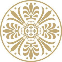 Vector monochrome black round Egyptian ornament. Endless Circle, Ring of Ancient Egypt. Geometric African frame.