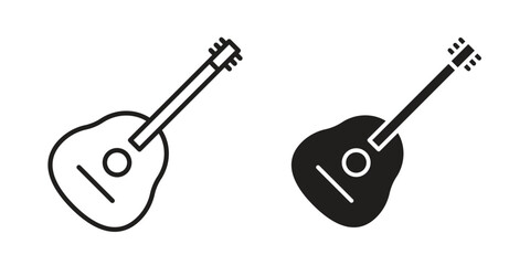 Guitar icons set. Pixel Perfect scalable icons.