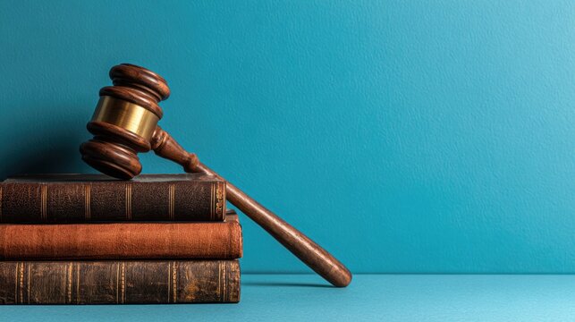 Gavel Resting on Law Books - Justice and Legal Concepts.