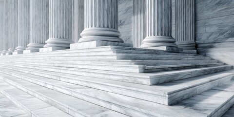 Obraz premium Grand Marble Columns and Steps - A Timeless Architectural Detail.