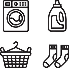 Washing machine icon set vector illustration for web and design