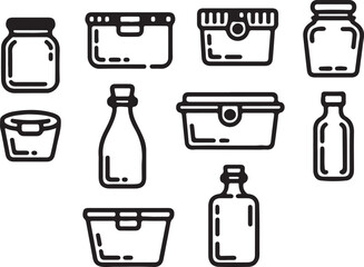Food and drink icon set vector illustration