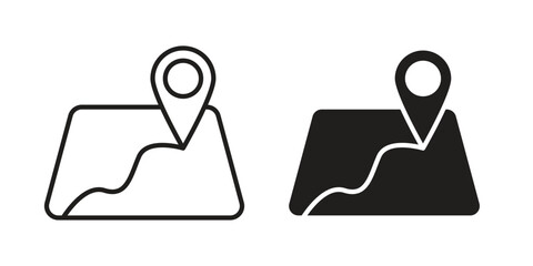 Map icons set. Pixel Perfect scalable icons.