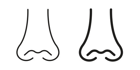 Nose icons set. Pixel Perfect scalable icons.