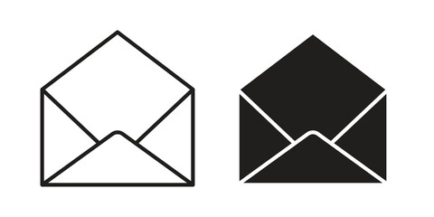 Open envelope icons set. Pixel Perfect scalable icons.