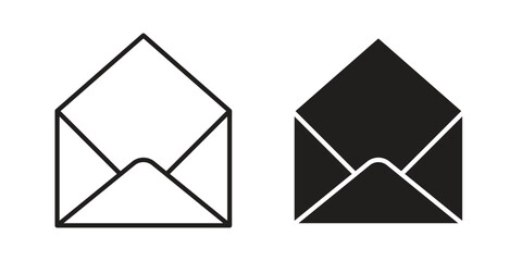 Open envelope icons set. Pixel Perfect scalable icons.