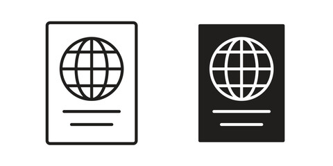 Passport icons set. Pixel Perfect scalable icons.